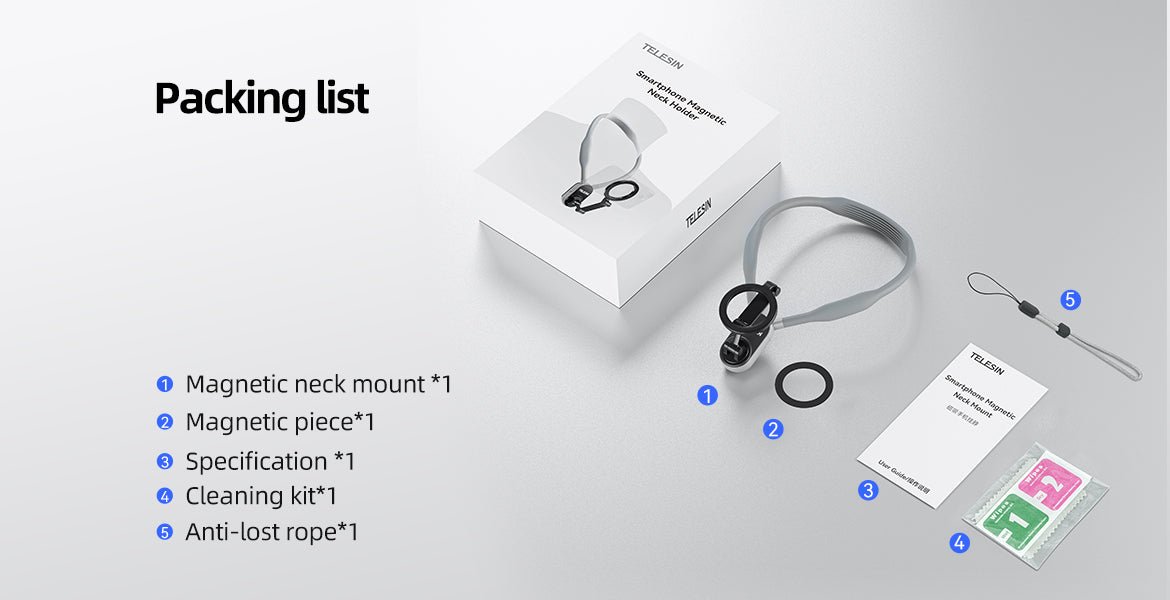 Magnetic Neck Mount Packing list