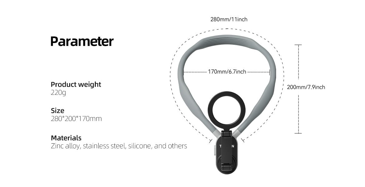 Magnetic Neck Mount Size